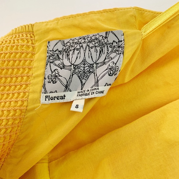 Anthropologie Floreat Gold Mustard Halter Dress Size 8 - Picture 7 of 7